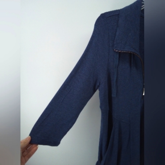 NWT $69 Chelsea & Theodore Blue Viscose Spandex Large Pockets Dress L - Picture 8 of 10